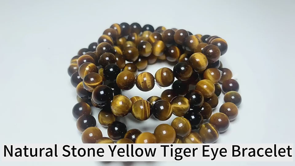 Tiger Eye Yellow Crystal Healing Bracelet (Pack of 2) – Energy, Confidence & Protection Stone
